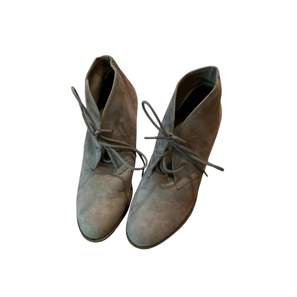Carlos Santana Graham Suede Ankle Booties Lace-Up Casual Brown Womens Size 9.5
